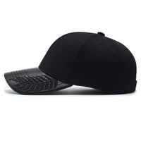 Casquette de baseball de luxe en cuir PU avec visière en coton, 6 panneaux, réglable, broderie personnalisée, décontractée, pour l'extérieur, pour hommes
