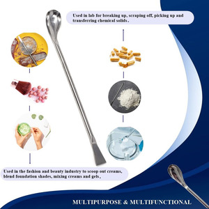 Stainless Steel Lab Spatula Micro Sampling Right Angled Scoop <b>Spoon</b> with Double Ended Design for Mixing Transferring <b>Measuring</b> - Product Image 6