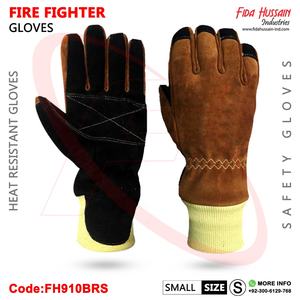 Vente chaude Gants de sécurité en cuir de vache marron 2025 OEM Pompier Protection maximale Paume de renfort extérieure - Product Image 5