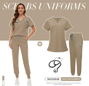 Conjuntos de Uniformes Médicos Unisex de Tejido de Punto con Detección de Agujas y Fusión sin Costuras, Servicio OEM para Uso Hospitalario - Product Image 1