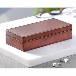 Caja de Regalo de Cuero Genuino Negro de Lujo Personalizada |   Estuche Organizador de Joyas y Relojes de Primera Calidad |   Empaque de Cuero Hecho a Mano Elegante - Product Image 2