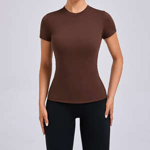 Camiseta Deportiva de Yoga Ajustada y Transpirable de Manga Corta Personalizada para Mujer, Ropa Deportiva para Gimnasio, Running y Yoga - Product Image 6