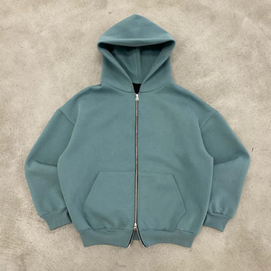 Sweat-shirt à capuche oversize en molleton de couleur unie avec col boutonné pour homme, style tricoté teint en pièce, coupe décontractée pour l'automne - Product Image 4