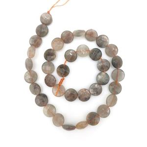 Pendentif en pierre gemme naturelle de qualité supérieure, rondel facetté de 8 mm en pierre de soleil noire, vente en gros, bijoux à la mode - Product Image 2
