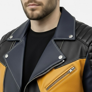 Streetwear Square Collar <b>Leather</b> Red <b>Real</b> <b>Leather</b> <b>Jacket</b> Latest Hot Selling Design Winter <b>Jacket</b> Men Outdoor <b>Jacket</b> Men's - Product Image 3