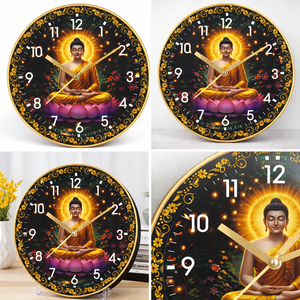Reloj de Pared de Cuarzo Silencioso con Diseño de Buda, Impresión Digital Personalizada para Decoración de Meditación, Sala de Estar y Oficina - Regalo del Día de la Madre - Product Image 3