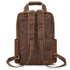 High Quality Fashion Genuine Leather College <b>Lady</b> Waterproof Backpack with Cotton Lining for Men Students Daily Use - Product Image 4