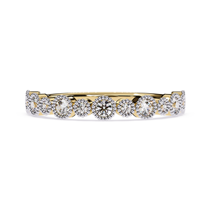 Luxury <b>Rings</b> 18K Pure <b>Gold</b> <b>Ring</b> Milgrain Border Natural Round Diamond Bezel <b>set</b> Band Engagement& Anniversary <b>Rings</b> Gift - Product Image 1