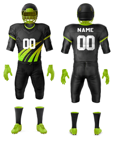 Uniforme de Fútbol Americano Color Negro y Verde, Nuevo Modelo 2026, Tela 100% Poliéster, Número de Jugador Impreso Personalizado, Camisetas de Fútbol - Product Image 1