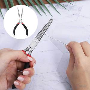 Juego de 2 Pinzas de Acero Inoxidable con Punta Pequeña, Mini Pinzas para Joyería, Punta Larga y Curva para Fabricación de Joyería, Reparación y Envoltura de Alambres - Product Image 5