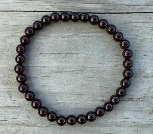 Bracelet extensible en perles de grenat naturel, pierres précieuses rouge foncé, pour femmes, cadeau de Noël dans une boîte, moins de 25 ans - Product Image 2