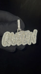 Wholesale Elegant Classy Look QUEEN 925 Sterling Silver Charm Moissanite Pendant Women Hip Hop Style Jewelry - Product Image 4