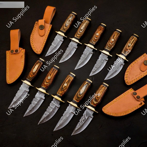 UA Supplies 2026 New Design Best Quality Damascus Steel Fixed Blade Drop Point Camping Survival Knife Pakka Wood Handle OEM/ODM - Product Image 2