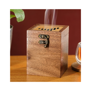 Quemador de Incienso Mubkhar de Madera Hecho a Mano para Oud Bakhoor, Incensario Árabe de Lujo, Difusor de Aroma Portátil, Decoración para el Hogar - Product Image 1