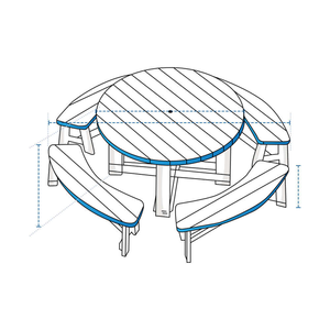 Housses de table de pique-nique rondes personnalisées du Vietnam, housses de table d'extérieur HDT imperméables et résistantes aux UV, housses de mobilier de patio - Product Image 3