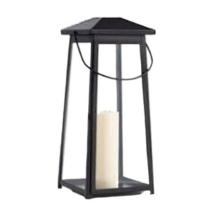 Lanterne en fer moderne avec poignée pour la décoration de la maison, porte-bougie en métal noir, design durable, style farmhouse, utilisation en extérieur et en intérieur - Product Image 2