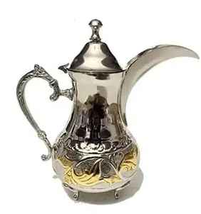 Cafetière arabe traditionnelle artisanale en acier inoxydable, théière arabe, bouilloire à café du Moyen-Orient pour usage domestique - Product Image 2