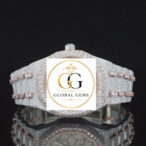Reloj de Lujo para Hombre de Acero Inoxidable de la Mejor Calidad con Movimiento Automático Negro y Diamante Moissanita Disponible para Exportación - Product Image 2