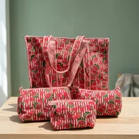 Sac fourre-tout brodé à la main imprimé pastèque, grande capacité, style bohème vintage, avec fermeture éclair, pour la plage, l'été, pour femme, usage quotidien