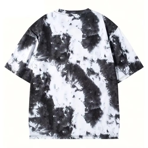 Men's <b>Tie</b>-Dye Short Sleeve O-Neck Casual T-Shirt Oversized <b>Knitted</b> Regular Fit With Pattern - Product Image 3