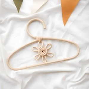 Boho baby clothes hangers wooden rattan coats & pants hanger for closet <b>wardrobe</b> organising - Product Image 3