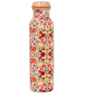 Flower Designing <b>Drinking</b> <b>Copper</b> <b>Bottle</b> Classic Style Enamel Finishing Decoration Water <b>Bottle</b> At Inexpensive Price - Product Image 1