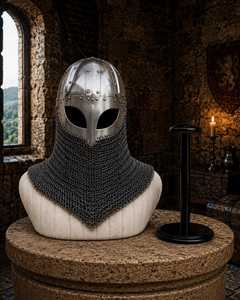 Casque Barbuta en Acier Fait Main, Armure de Chevalier Antique, Pièce d'Art de Collection, Finition Polie - Product Image 4