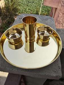 Juego de Cena Thali de Latón de Alta Calidad Bold Blossom, Elegantes Tazones Pulidos, Cuchara y Vaso - Ecológico, Apto para Lavavajillas, para Comidas Tradicionales - Product Image 3