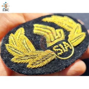 OEM Gold Bullion Eagle & Crown Wire Hat Badge Custom <b>Pilot</b> Blazer Badges Patch Rank Insignia Crest Wire 3D Shiny Handmade - Product Image 6