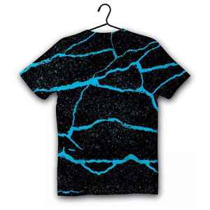 T-shirt pour homme imprimé sur toute la surface avec motif, 100% coton, coupe ample décontractée, lignes brisées, tee-shirt sublimé - Product Image 2
