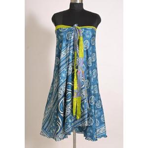 Lavinas Women's Handmade Floral Printed Silk Maxi Wrap Skirt Vintage Customized From Rajasthan Summer - Product Image 4