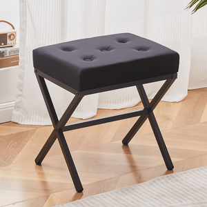 Poggiapiedi Ottomano con Cuscino Spesso Trapuntato, Sgabello Multifunzionale per Toeletta, Seduta per Cambio Scarpe, Panca Sgabello - Product Image 1