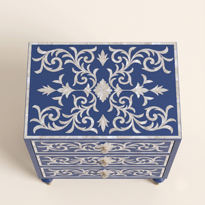 Mother of Pearl Side Table Bone Inlay <b>Night</b> <b>Stand</b> Elegant Home Bedroom Furniture with Modern Design - Product Image 3