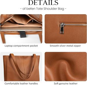 Sac à main pour femme de haute qualité, élégant et tendance, sac à bandoulière, sac fourre-tout en cuir de vachette véritable, personnalisable OEM, vente en gros - Product Image 4