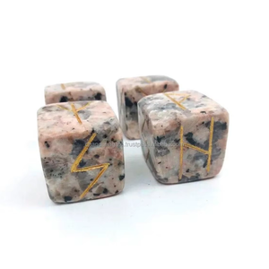 Juego de Runas de Cristal de Rodonita Cuadradas, Piedra Energética Natural Wicca para Adivinación, Intuición, Reiki, Meditación, Protección, Estilo Vikingo - Product Image 6