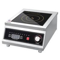 Kompor Induksi Elektromagnetik Komersial Stainless Steel Tungku Tunggal 5000W Terlaris untuk Penggunaan Hotel