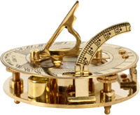 Brújula de reloj de sol náutico de latón macizo de fábrica directa con caja Decoración marítima Regalo de pirata