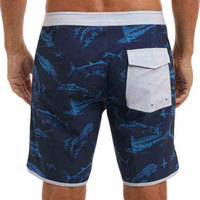 Shorts de bain unisexes de luxe personnalisés OEM, avec étiquette personnalisée, pour le surf et la pêche, logo personnalisé, protection UPF 50, en tissu recyclé, motif uni