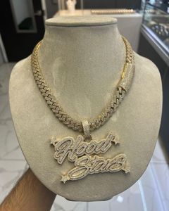 Collar con Colgante Escudo Warner Bros, Chapado en Oro de 18K, Cadena de Plata 925, Moissanita, Estilo Hip Hop para Hombre, Ecológico, Regalo - Product Image 2