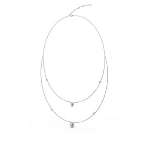 Collier double rangs avec halo ovale de diamants de laboratoire cultivés, 1,45 CTW, or rose 9 carats - Product Image 5