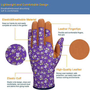 Professional Gardening Leather Work <b>Gloves</b> – Durable Anti-Cut Breathable Hand Protection for Farming, Yard Work & Landscaping - Product Image 3