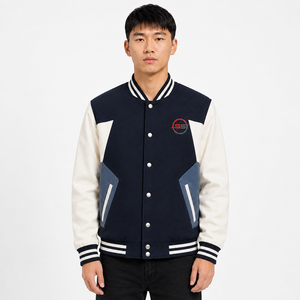 Trending Men Varsity Jacket Custom Logo Soft Comfortable Casual Baseball Bomber Streetwear Varsity Jacket Wholesale High Quality - Product Image 1