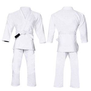White <b>Karate</b> Uniform Unisex Adult 100% Cotton Durable Regular Fit Plain Dyed Style Martial Arts Wear - Product Image 6