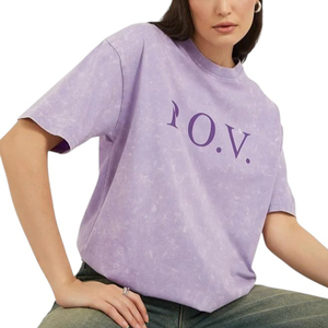 Comfortable High Quality 100% Cotton Plain Mineral Wash Summer Casual T-Shirt <b>Drop</b> Shoulder Streetwear Womens for <b>Acid</b> - Product Image 1