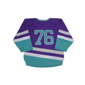 Maillot de hockey sur glace personnalisé, directement de l'usine, avec tissu en maille premium, graphismes sublimés, noms et numéros brodés en twill. - Product Image 5