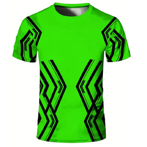 Camiseta Deportiva Ajustada de Color Verde Neón para Hombre, Camiseta Deportiva de Poliéster que Absorbe la Humedad, Camiseta Deportiva para Gimnasio, Impresión por Sublimación Personalizada - Product Image 1