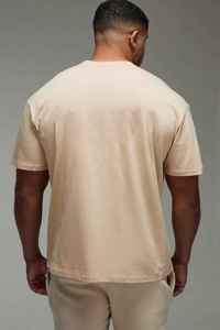 Wholesale 100% Cotton Heavyweight 180g Boxy Fit Men's <b>Hip</b> Hop Solid T-Shirt Custom DTG Logo Printing Quick Dry Breathable Summer - Product Image 6