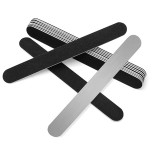 BAFA SURGICAL INSTRUMENTS Lima de uñas Emery de doble cara con base metálica, recta, negra, 9 cm, grano 100, para cuidado profesional de uñas - Product Image 3