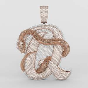 Collier pendentif serpent plaqué or 18 carats avec micro-pavé brillant, bijoux hip-hop pour hommes et femmes - Product Image 1