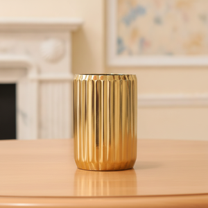 <b>Bronze</b> Ribbed Ceramic Modern Luxury Tabletop <b>Vase</b> Made in China for Living Room Home Decor - Product Image 2